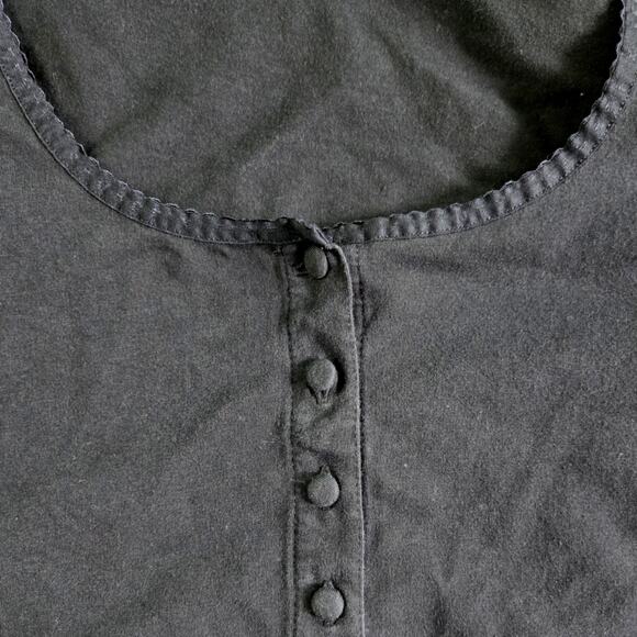 Savage X Fenty Black Button Scoop Neck Cop Top sz L - Picture 2 of 5